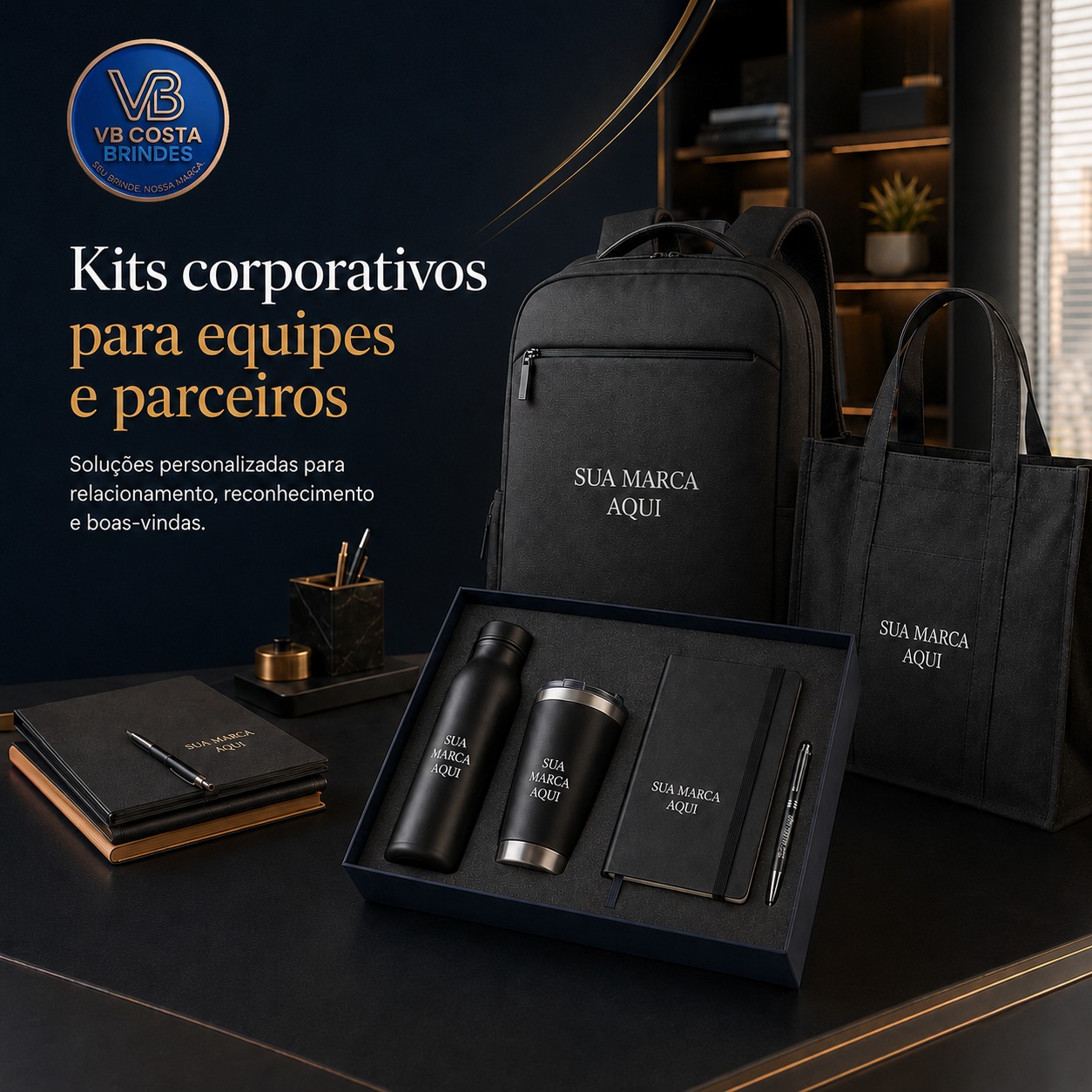Kits Corporativos de Boas-Vindas e Onboarding - VB Costa Brindes